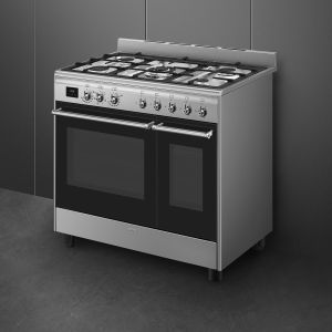 Piano de cuisson SMEG Concerto 90 cm mixte 2 fours CX92GM