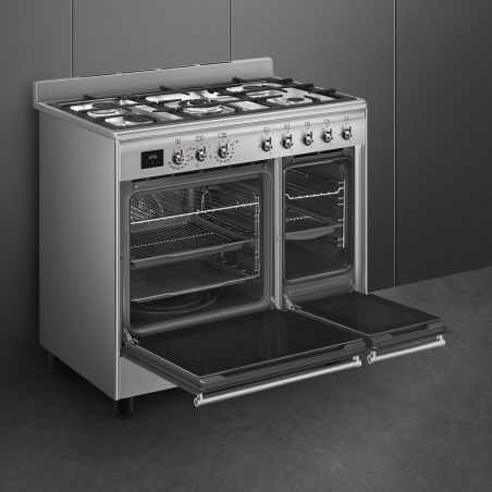 Piano de cuisson SMEG Concerto 90 cm mixte 2 fours CX92GM