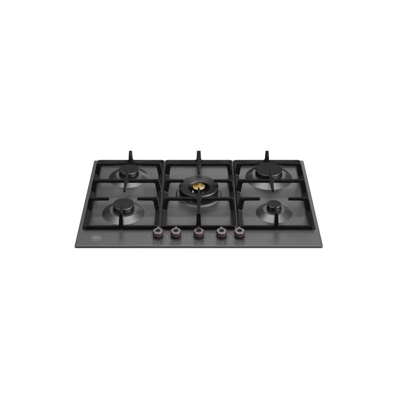 Plaque de cuisson gaz BERTAZZONI Professional 5 brûleurs 75 cm Noir mat P755CPRONE