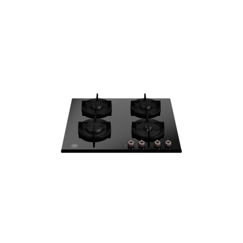 Plaque de cuisson gaz BERTAZZONI Professional 4 brûleurs 60 cm verre Noir P604PROGNE