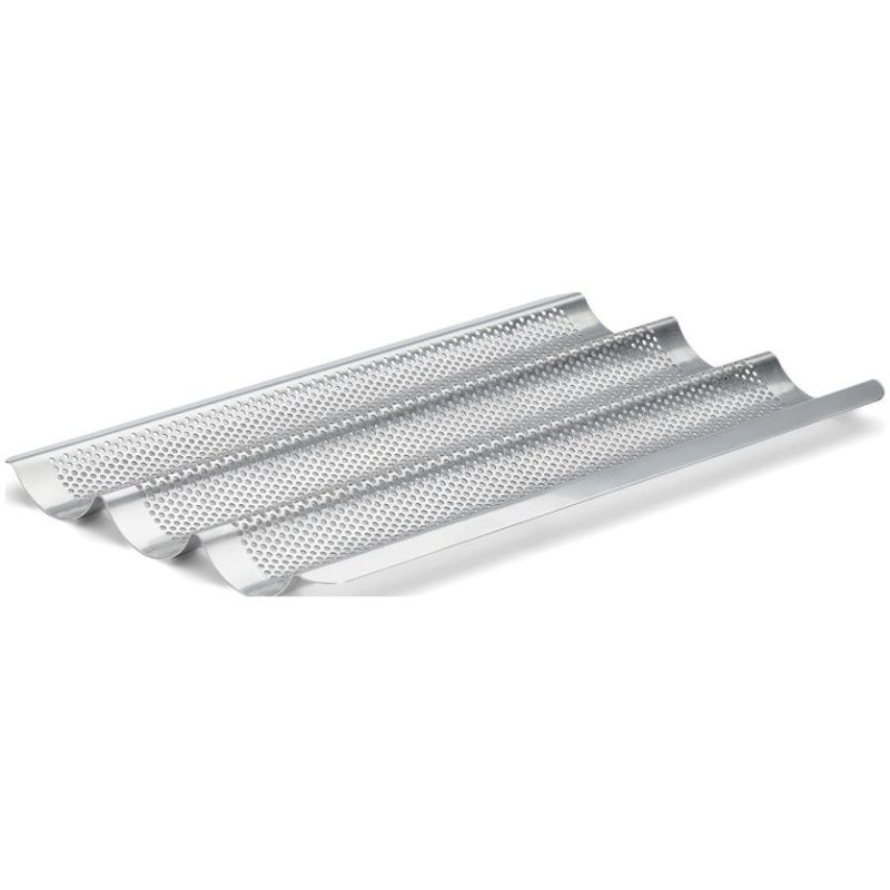 Plaque 3 baguettes inox perforé DE BUYER 3366.03