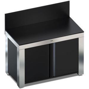 Meuble d'extérieur pour plancha ENO FELIX Inox/Noir