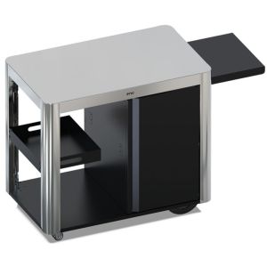 Desserte ENO Achille inox/noir avec porte