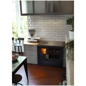 Cuisinière à bois DEVILLE Mélisse 75 cm Bleu nuit C086AA06