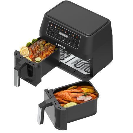 Airfryer Lofra friteuse à air chaud 2 tiroirs horizontaux IAANM82T8/1