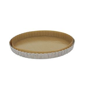 Moule à tarte Ø28 en inox perforé DE BUYER 3214.28