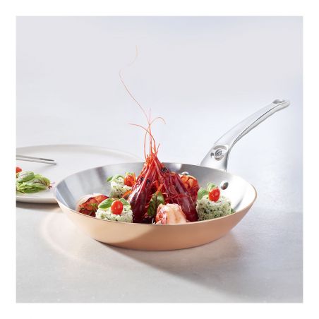 Poele ronde Ø28CM Inocuivre queue inoxDE BUYER 6424.28