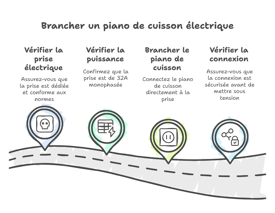 brancher piano de cuisson electrique